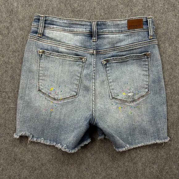 Judy Blue High Waist Paint Splatter Cut Off Jean Shorts Women's Sz M Distressed - Picture 2 of 10